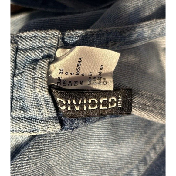 Divided H&M Denim Bib Overall Jumper Dress Women's 6 O-ring Racerback Trendy - Picture 8 of 9